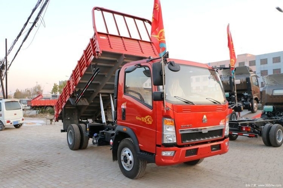 Boutique HOWO Humvee 129 pk 4X2 4,15 meter Dump Trucks met 100-200L brandstoftankcapaciteit