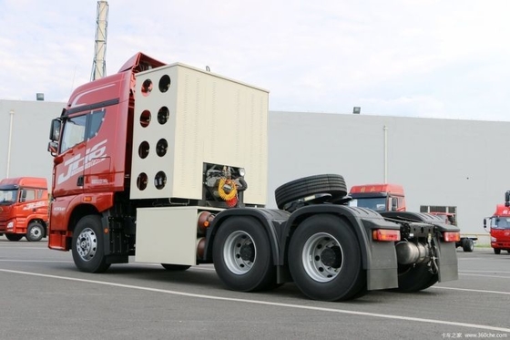 Handgestuurde boutique Qingdao Jiefang JH6 zware vrachtwagen 430 pk 6X4 CNG trekker vrachtwagen