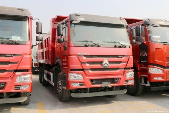 6 meter dumptrucks Sinotruk HOWO Zware vrachtwagen 380 pk 6X4 voor warm gebruikte boetiekwagens